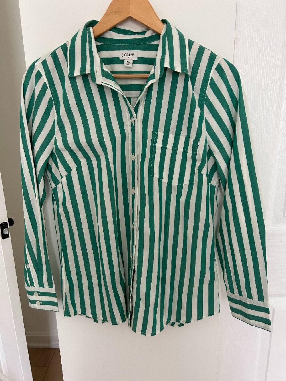 J. Crew Factory Green/White Button Down